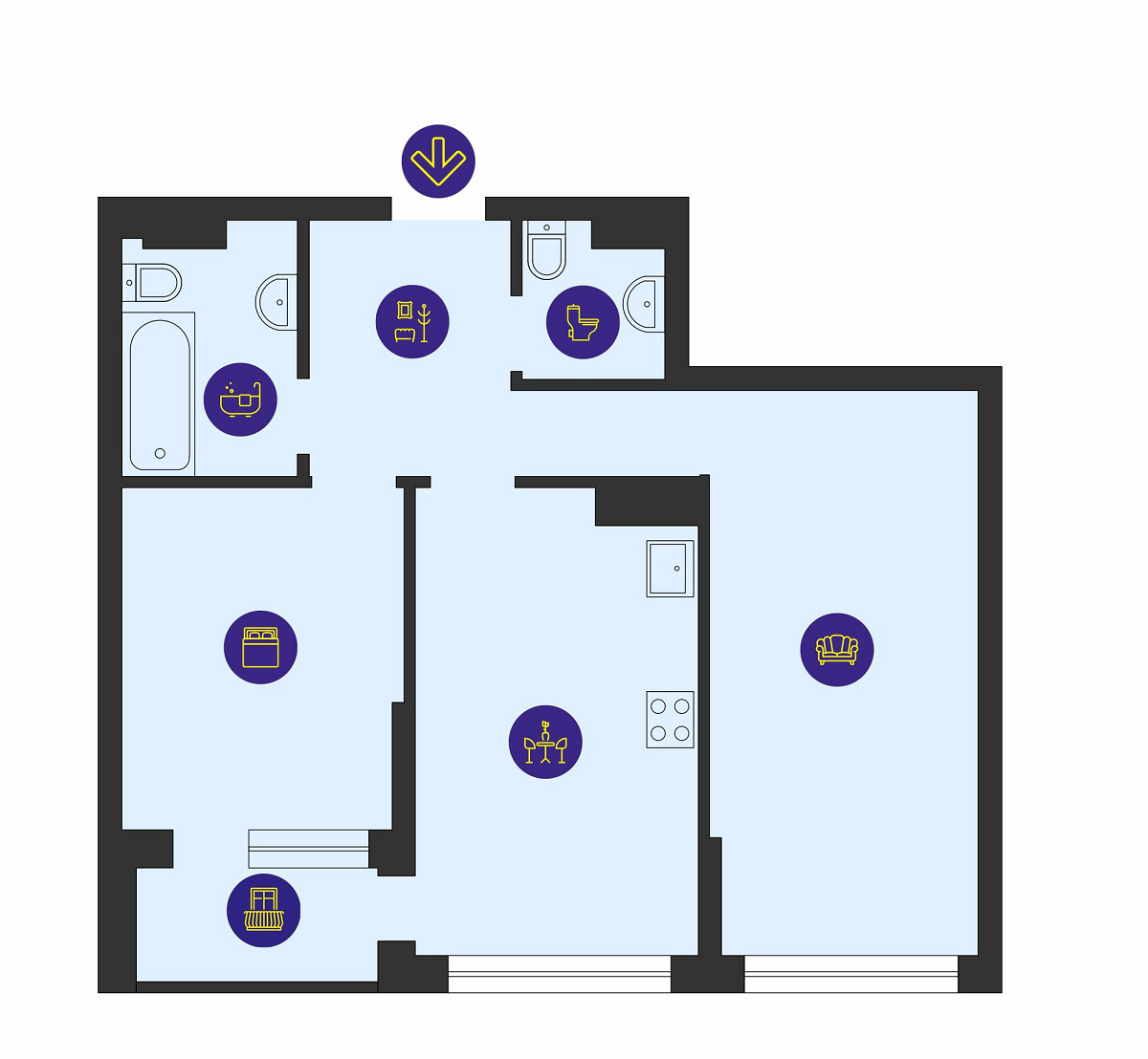 2-комнатная 60.07 м² в ЖК Урловский-1 от 29 377 грн/м², Киев