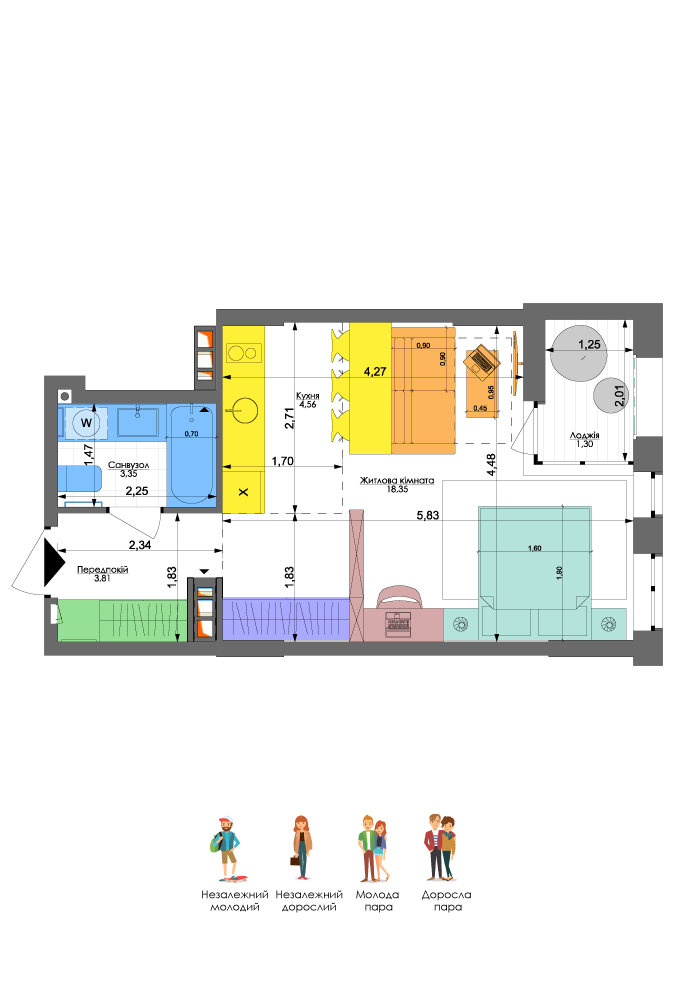 1-комнатная 31.37 м² в ЖК Комфорт Таун от 44 550 грн/м², Киев