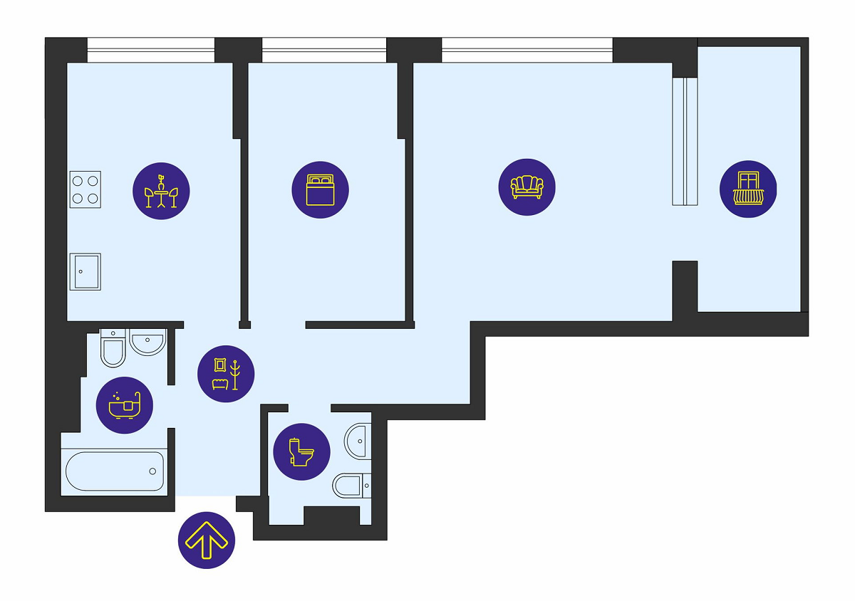 2-комнатная 61.22 м² в ЖК Урловский-1 от 30 906 грн/м², Киев