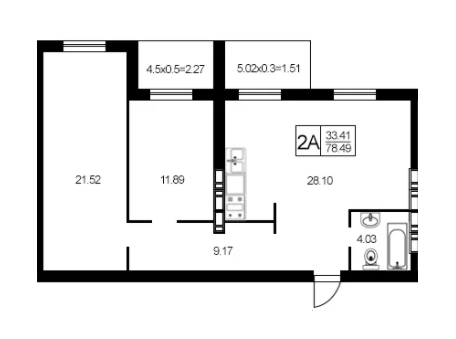 2-кімнатна 78.49 м² в ЖК Павленко Холл від 20 500 грн/м², Київ