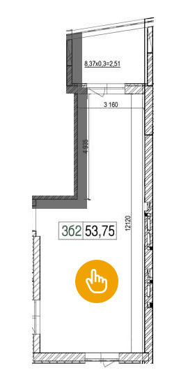 1-комнатная 53.75 м² в ЖК Панорама от 23 000 грн/м², Киев