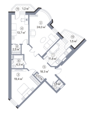 3-кімнатна 99.4 м² в ЖК Київський Шлях від 15 600 грн/м², м. Бориспіль
