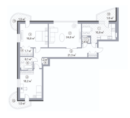 3-кімнатна 115.2 м² в ЖК Київський Шлях від 15 600 грн/м², м. Бориспіль