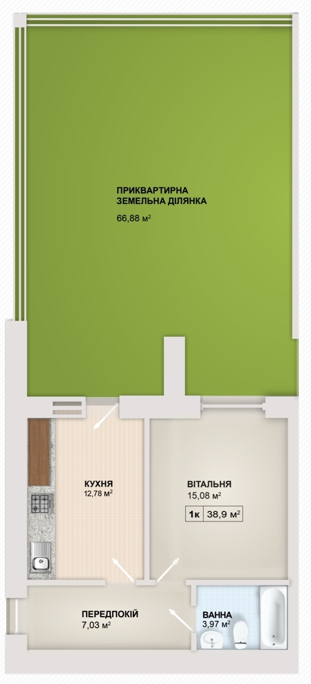 1-кімнатна 38.9 м² в ЖК Містечко Мануфактура від 12 400 грн/м², Івано-Франківськ