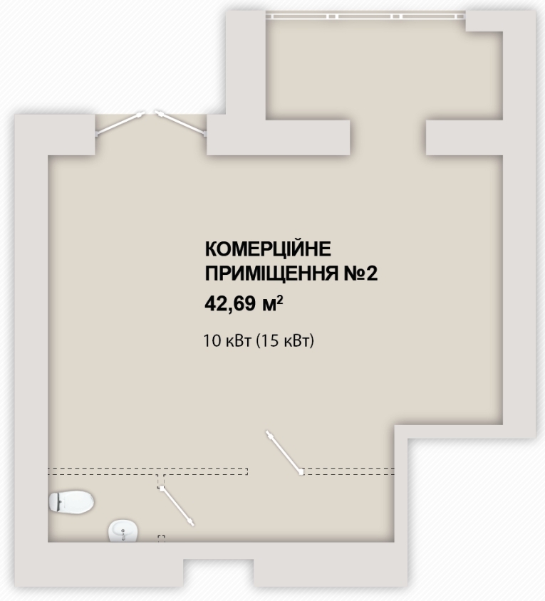 Приміщення вільного призначення 42.7 м² в ЖК Містечко Козацьке від забудовника, Івано-Франківськ