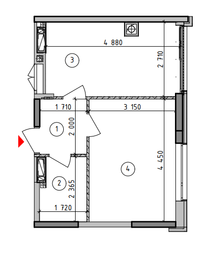 1-кімнатна 34.31 м² в ЖК Оптимісто від 19 500 грн/м², с. Гатне