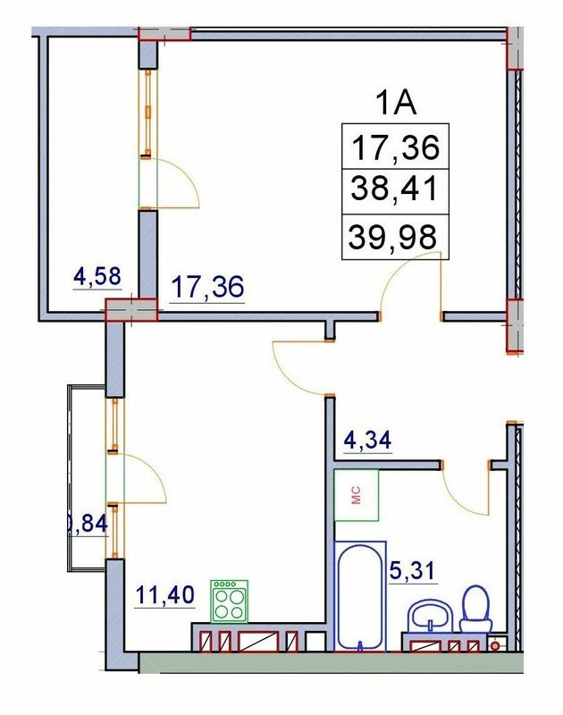 1-комнатная 39.98 м² в ЖК Вишневий от 12 000 грн/м², Ивано-Франковск