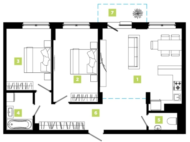 3-комнатная 75 м² в ЖК Паркова алея от 24 000 грн/м², Ивано-Франковск