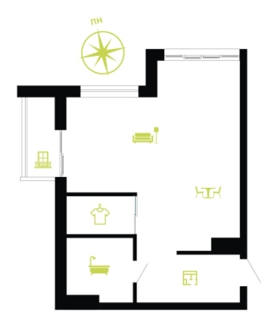 1-комнатная 48 м² в ЖК Паркова алея от 14 000 грн/м², Ивано-Франковск