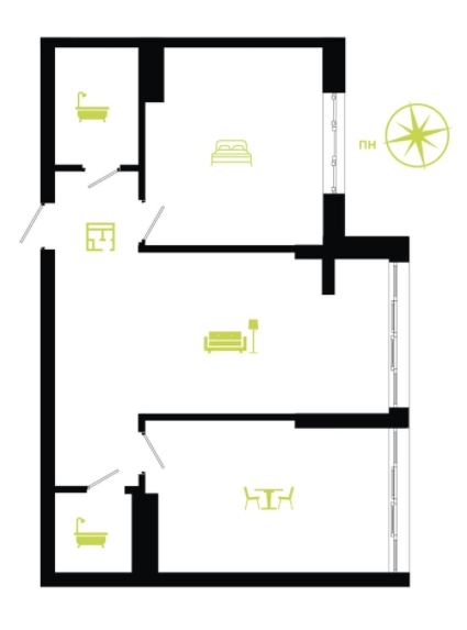 2-комнатная 65 м² в ЖК Паркова алея от 14 000 грн/м², Ивано-Франковск