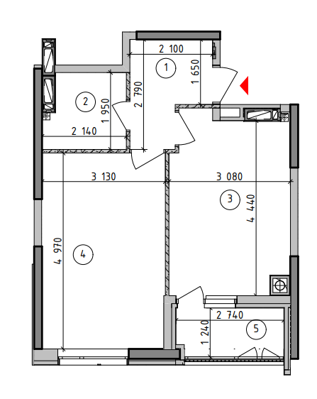 1-комнатная 40.96 м² в ЖК Оптимісто от 25 500 грн/м², с. Гатное