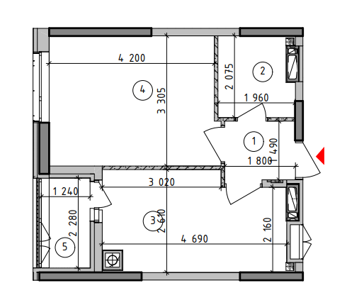 1-кімнатна 34.66 м² в ЖК Оптимісто від 19 500 грн/м², с. Гатне