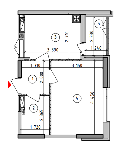 1-комнатная 33.04 м² в ЖК Оптимісто от 19 500 грн/м², с. Гатное