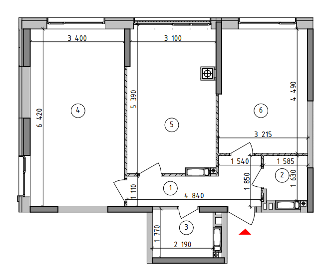 2-комнатная 65.57 м² в ЖК Оптимісто от 24 000 грн/м², с. Гатное