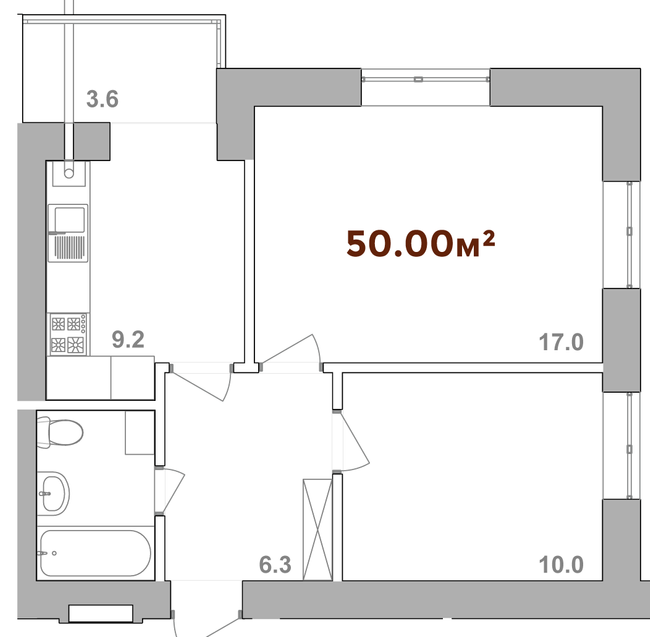 2-комнатная 50 м² в ЖК Опрышевская Слобода от 13 050 грн/м², Ивано-Франковск