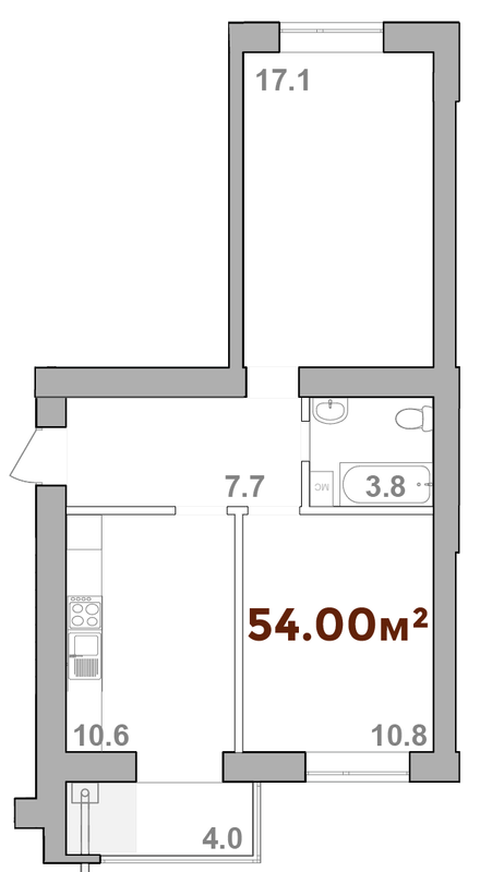 2-кімнатна 54 м² в ЖК Опришівська Слобода від 9 600 грн/м², Івано-Франківськ