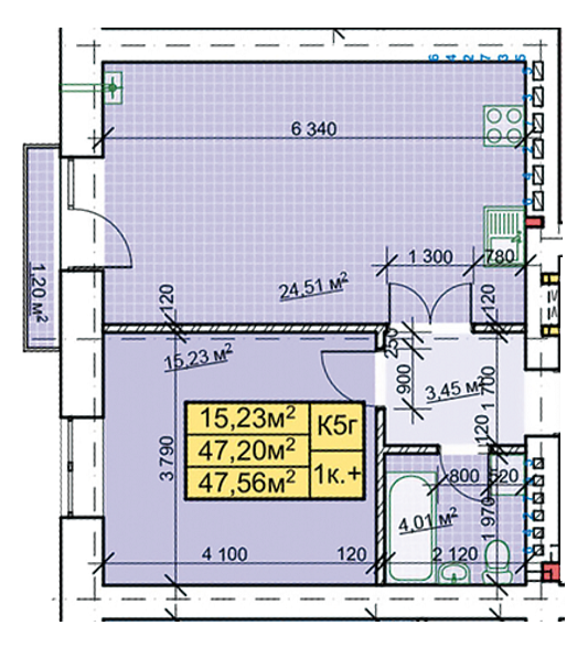 1-комнатная 47.56 м² в ЖК Парковый городок от 14 950 грн/м², Ивано-Франковск