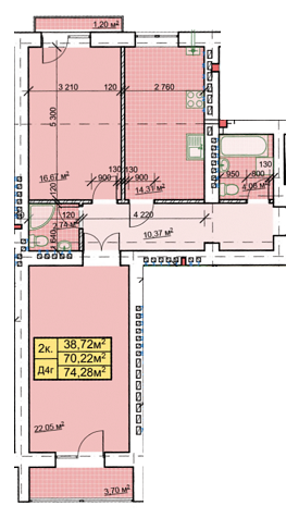 2-кімнатна 74.28 м² в ЖК Паркове містечко від 14 500 грн/м², Івано-Франківськ