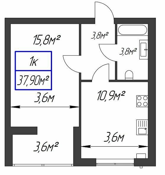 1-кімнатна 37.9 м² в ЖК Паркове містечко від 13 200 грн/м², Івано-Франківськ