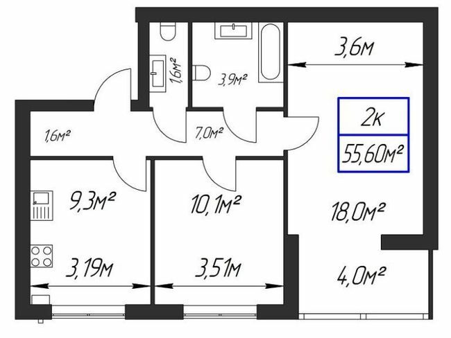 2-кімнатна 55.6 м² в ЖК Паркове містечко від 13 200 грн/м², Івано-Франківськ