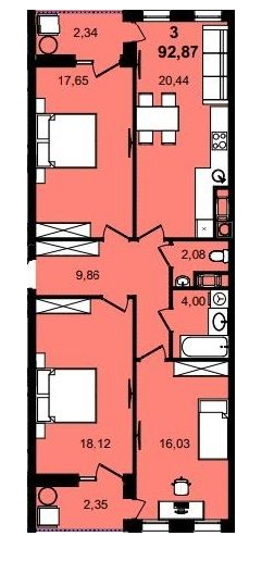 3-комнатная 92.87 м² в ЖК Tiffany apartments от 26 650 грн/м², Львов