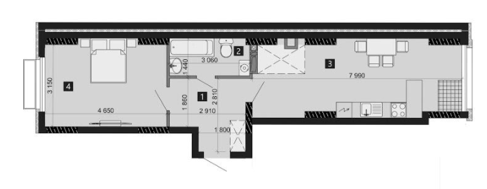 1-комнатная 48.12 м² в ЖК LIKO-GRAD Perfect Town от 28 000 грн/м², Киев