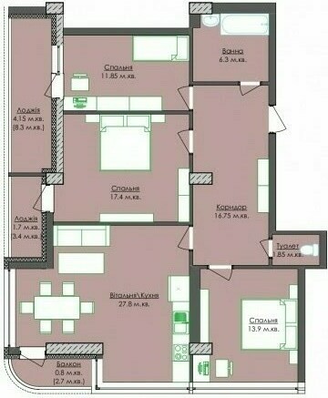 3-комнатная 102.5 м² в ЖК Park Tower от 36 750 грн/м², Львов