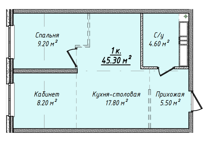 1-комнатная 45.3 м² в ЖК Mandarin ART от 31 500 грн/м², Одесса