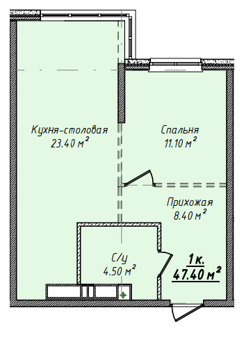 1-комнатная 47.4 м² в ЖК Mandarin ART от 31 500 грн/м², Одесса