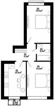 2-кімнатна 52.5 м² в ЖК Білий Шоколад.Center від 22 500 грн/м², с. Білогородка