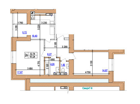 2-кімнатна 63.24 м² в ЖК AGAM від 27 000 грн/м², с. Крюківщина