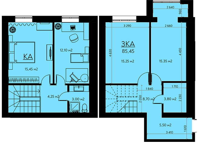 Двухуровневая 85.45 м² в ЖК Молодежный городок от 16 500 грн/м², с. Крюковщина