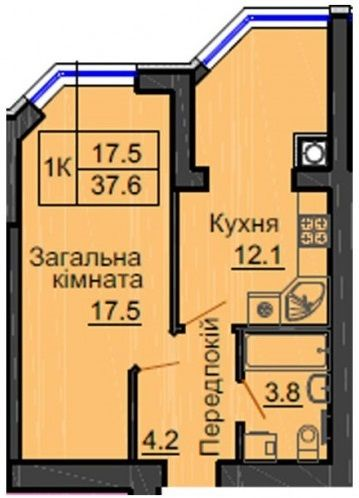 1-кімнатна 37.5 м² в ЖК Sofia Nova від 25 000 грн/м², с. Новосілки
