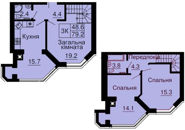Двухуровневая 79.2 м² в ЖК Sofia Nova от 35 000 грн/м², с. Новоселки