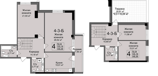 Двухуровневая 148.38 м² в ЖК Люксембург от 46 000 грн/м², Харьков