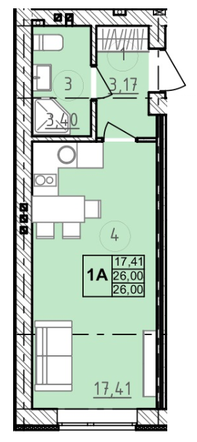 1-комнатная 26 м² в ЖК Сенсация от 19 750 грн/м², пгт Гостомель