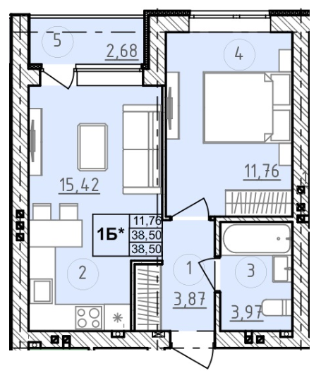1-комнатная 38.5 м² в ЖК Сенсация от 19 750 грн/м², пгт Гостомель