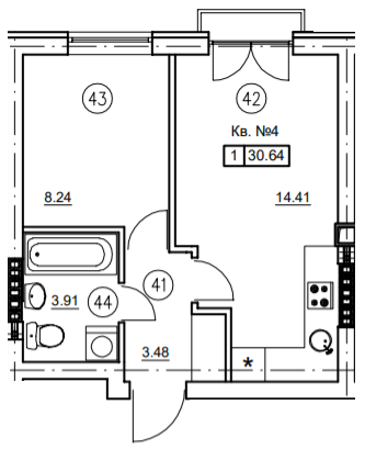 1-кімнатна 30.64 м² в ЖК Затишний (вул. Січова, 31) від 22 450 грн/м², с. Софіївська Борщагівка