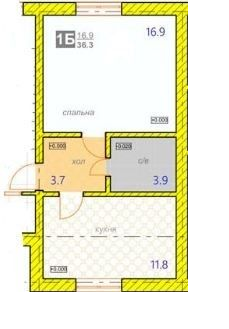 1-комнатная 36.3 м² в ЖК Riviera от 18 000 грн/м², пгт Гостомель
