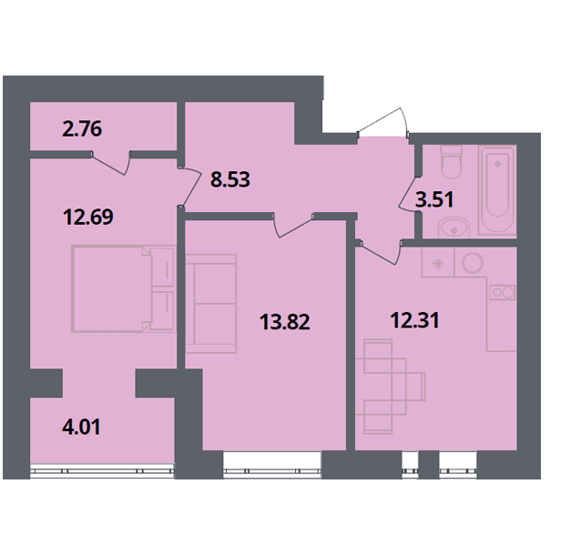 2-комнатная 57.6 м² в ЖК Европейка от 19 500 грн/м², с. Софиевская Борщаговка
