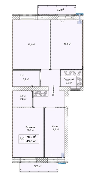 3-кімнатна 78.2 м² в ЖК Дмитро-Олександрівський від 16 150 грн/м², с. Ходосівка