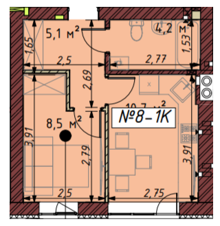 1-комнатная 28.5 м² в ЖК Гостомельские Липки-5 от 11 500 грн/м², пгт Гостомель