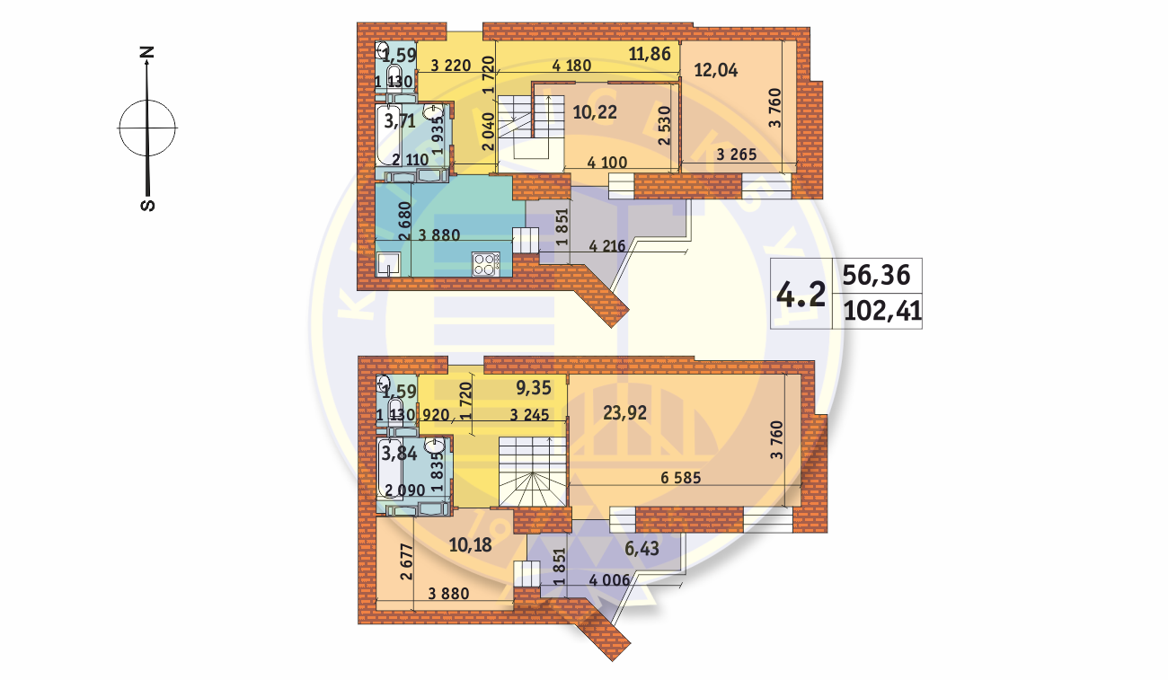 Двухуровневая 102.41 м² в ЖК Чаривне Мисто от 27 851 грн/м², Киев