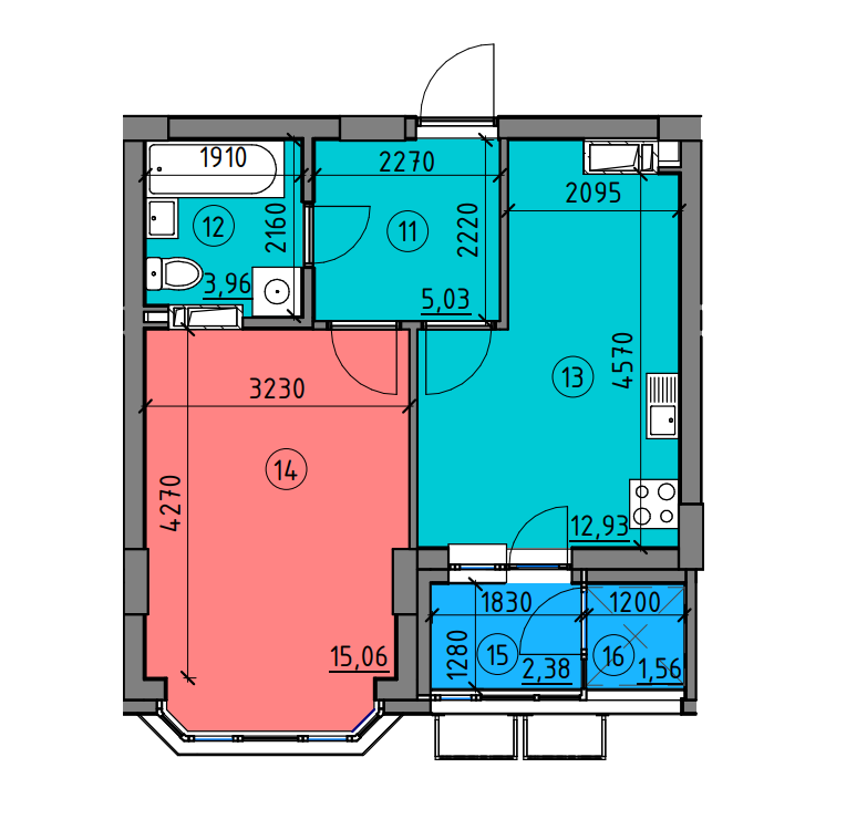 1-комнатная 40.14 м² в ЖК Чаривне Мисто от 25 656 грн/м², Киев