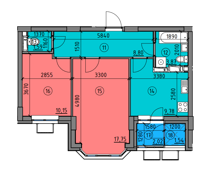 2-кімнатна 54.73 м² в ЖК Чарівне Місто від 25 530 грн/м², Київ