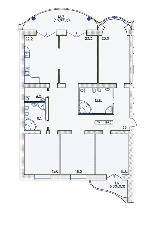 5+ комнат 194.5 м² в ЖК на Французском бульваре, 29 от 56 650 грн/м², Одесса