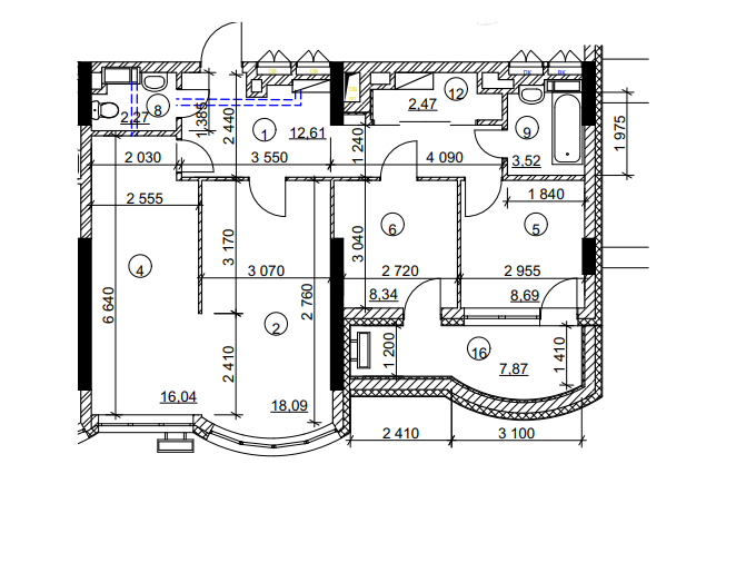 3-кімнатна 74.39 м² в БФК Курнатовського від 29 437 грн/м², Київ