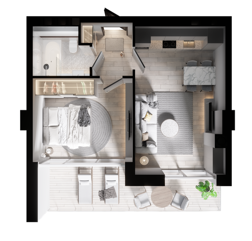 1-кімнатна 45.62 м² в КБ К12 від 25 250 грн/м², Дніпро