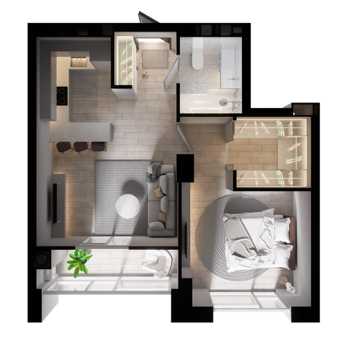 1-кімнатна 51.58 м² в КБ К12 від 25 250 грн/м², Дніпро