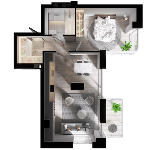 1-кімнатна 52.77 м² в КБ К12 від 25 250 грн/м², Дніпро